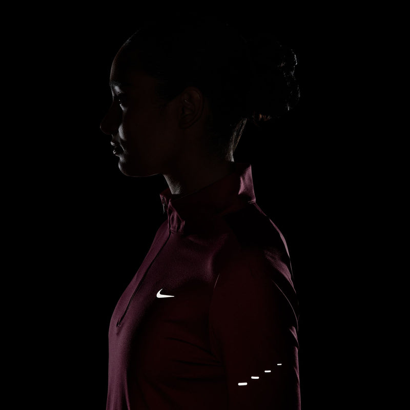 Women's Swift Dri-FIT UV 1/4-Zip Running Top (634 - Sweet Beet/Reflective Silver)