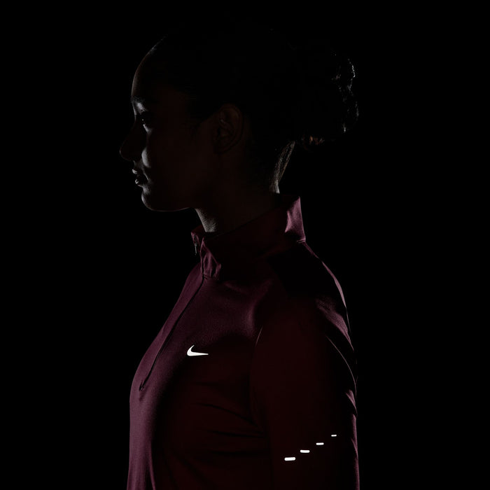 Women's Swift Dri-FIT UV 1/4-Zip Running Top (634 - Sweet Beet/Reflective Silver)