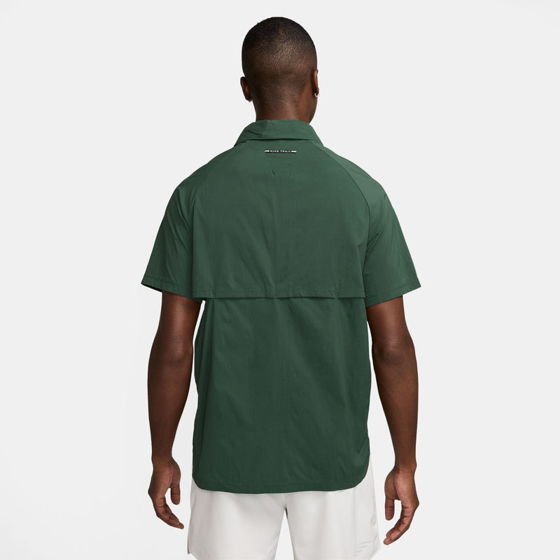 Men's Trail  Dri-FIT UV Running Button-Up Shirt (323 - Fir/Fir/Black)