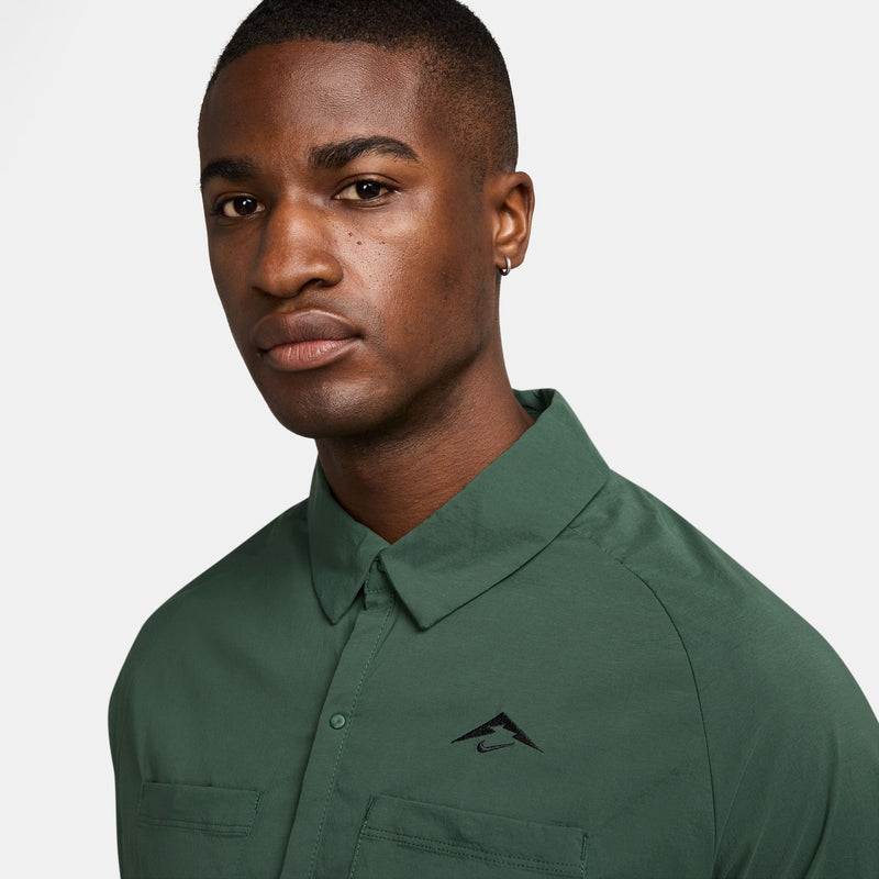 Men's Trail  Dri-FIT UV Running Button-Up Shirt (323 - Fir/Fir/Black)