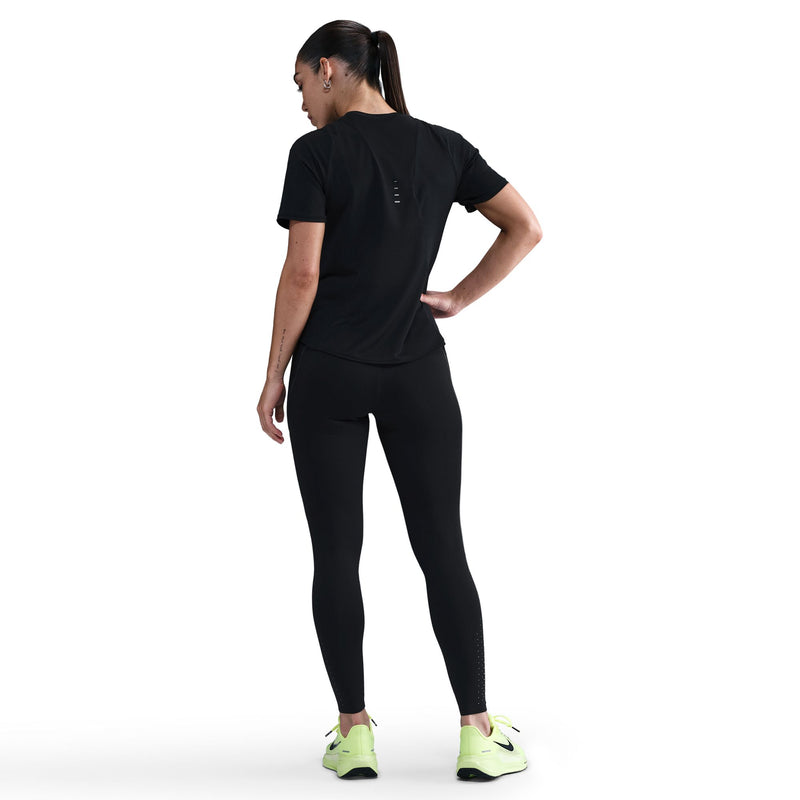 Women's Swift High-Waisted 7/8 Running Leggings w/ Reflective Accents (010 - Black/Dark Smoke Grey)
