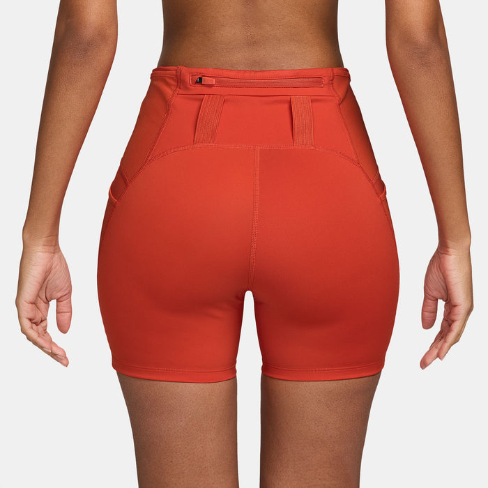 Women's Dri-FIT High-Waisted 4" Tight Running Shorts (633 - Picante Red/Black)