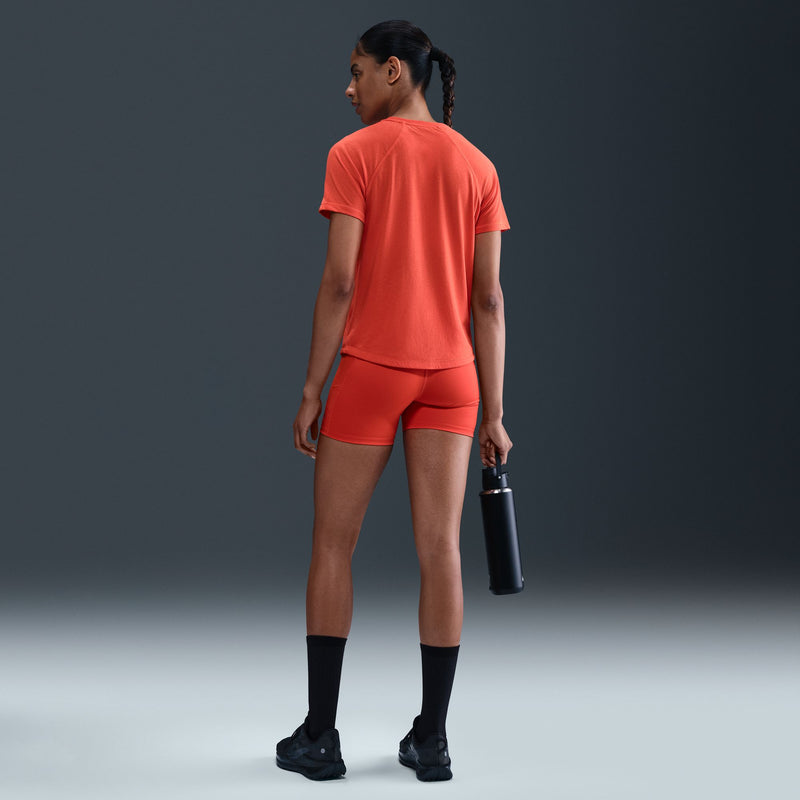 Women's Dri-FIT High-Waisted 4" Tight Running Shorts (633 - Picante Red/Black)