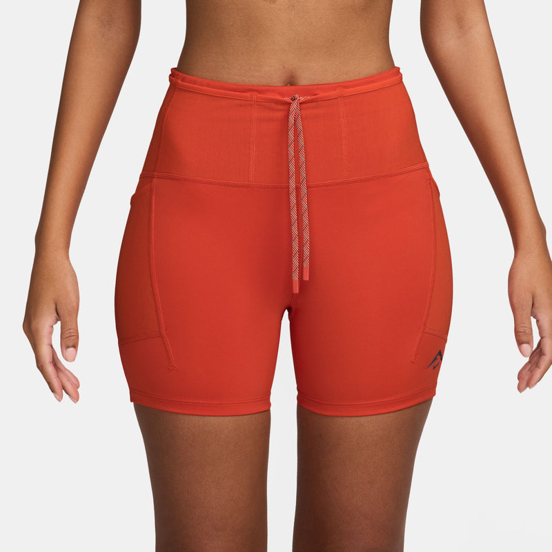 Women's Dri-FIT High-Waisted 4" Tight Running Shorts (633 - Picante Red/Black)