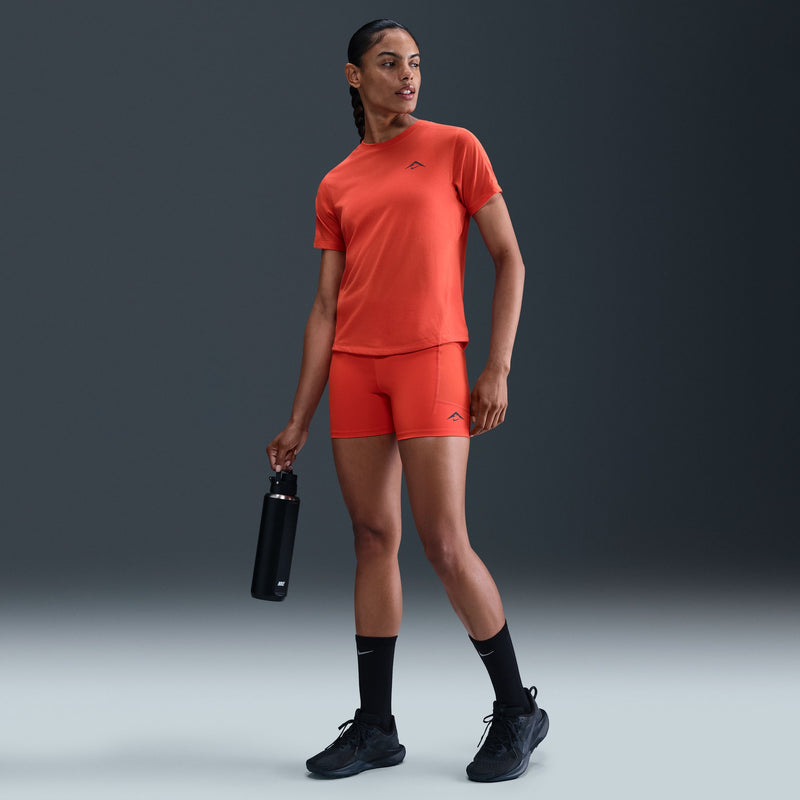 Women's Dri-FIT High-Waisted 4" Tight Running Shorts (633 - Picante Red/Black)