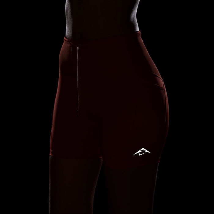 Women's Dri-FIT High-Waisted 4" Tight Running Shorts (633 - Picante Red/Black)