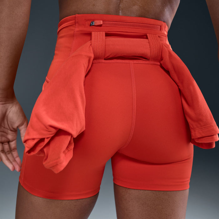 Women's Dri-FIT High-Waisted 4" Tight Running Shorts (633 - Picante Red/Black)