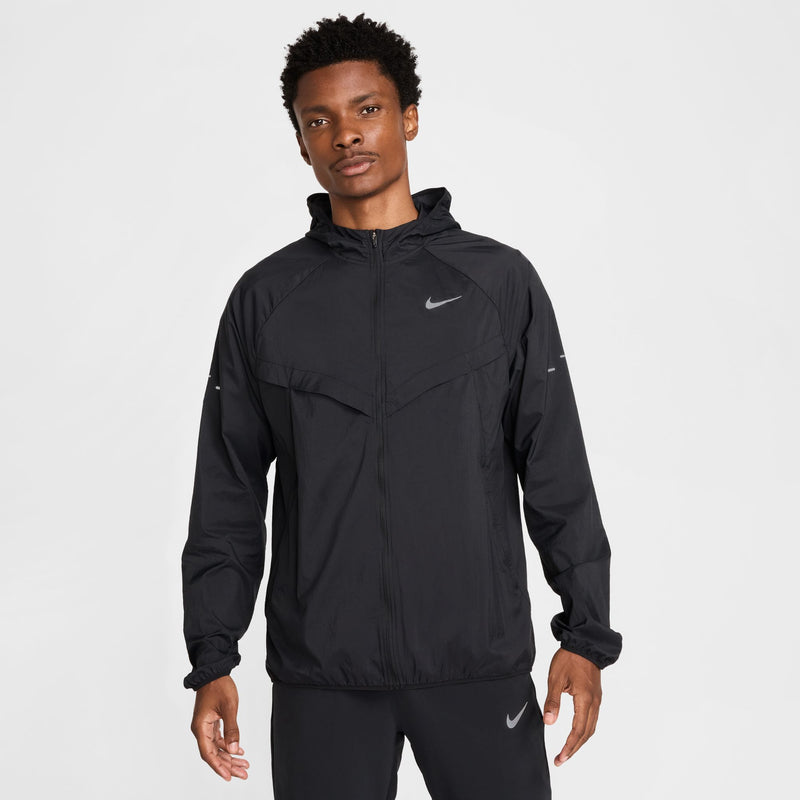 Men's Stride Repel UV Running Jacket (010 - Black/Black-Reflective Silver)