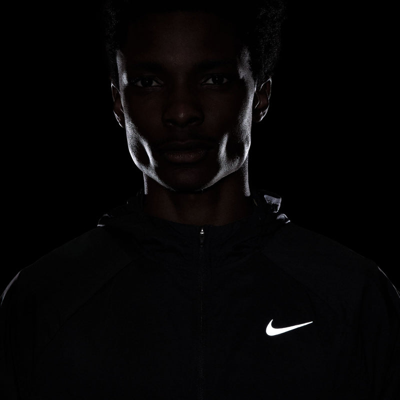 Men's Stride Repel UV Running Jacket (010 - Black/Black-Reflective Silver)