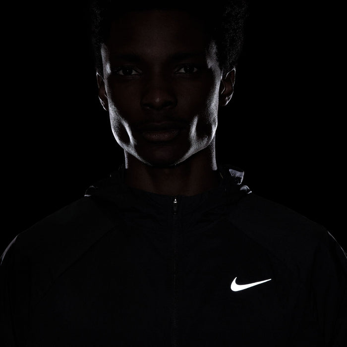 Men's Stride Repel UV Running Jacket (010 - Black/Black-Reflective Silver)