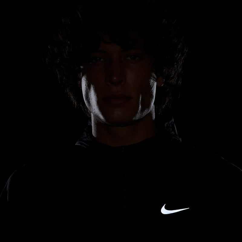 Men's Stride Repel UV Running Jacket (010 - Black/Black-Reflective Silver)