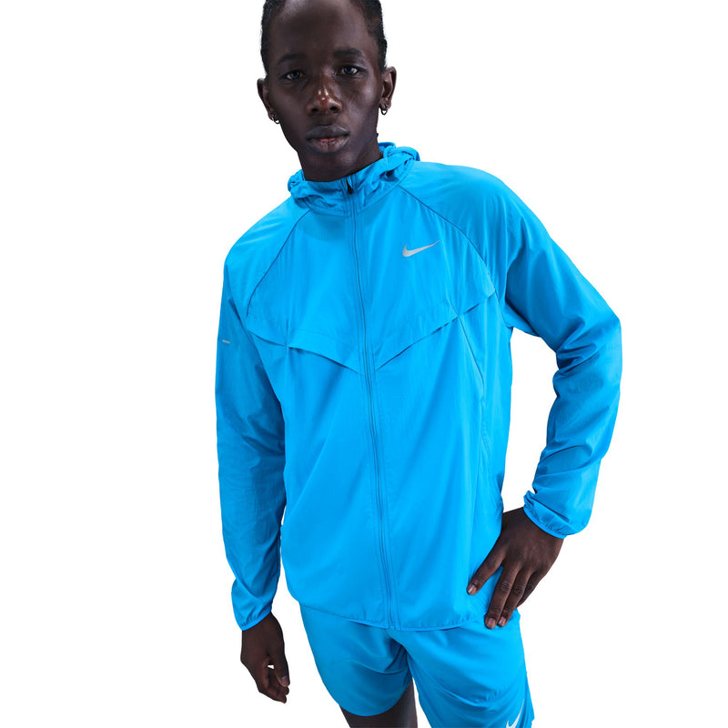 Men's Stride Repel UV Running Jacket (446 - Blue Hero/Blue Hero/Refletive Silver)