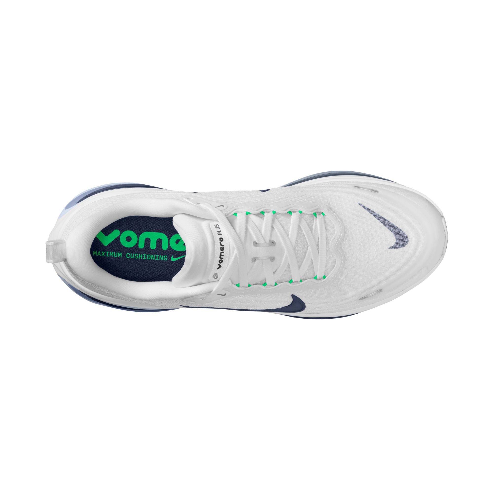 うめ Men's Vomero Plus (109 - White/Midnight Navy-Green Spark) — TC