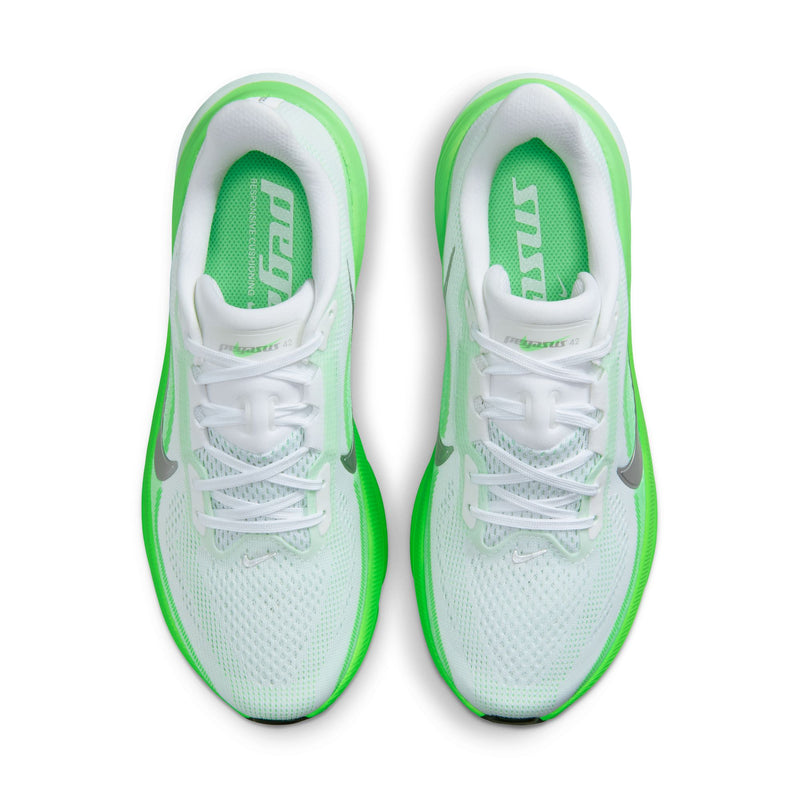 Women's Pegasus 42 (101 - White/Metallic Silver-Green Strike)