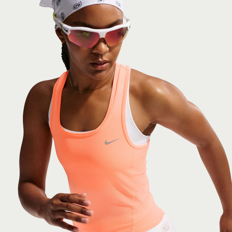 Women's Tempo Dri-FIT ADV Cropped Mesh Tank Top (852 - Orange Pulse/Photon Dust/Reflective Silver)