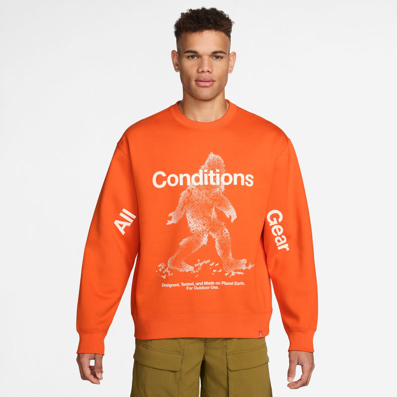 Men's ACG "Tuff Fleece" Therma-FIT Pullover Crew-Neck Sweatshirt (819 - Safety Orange)