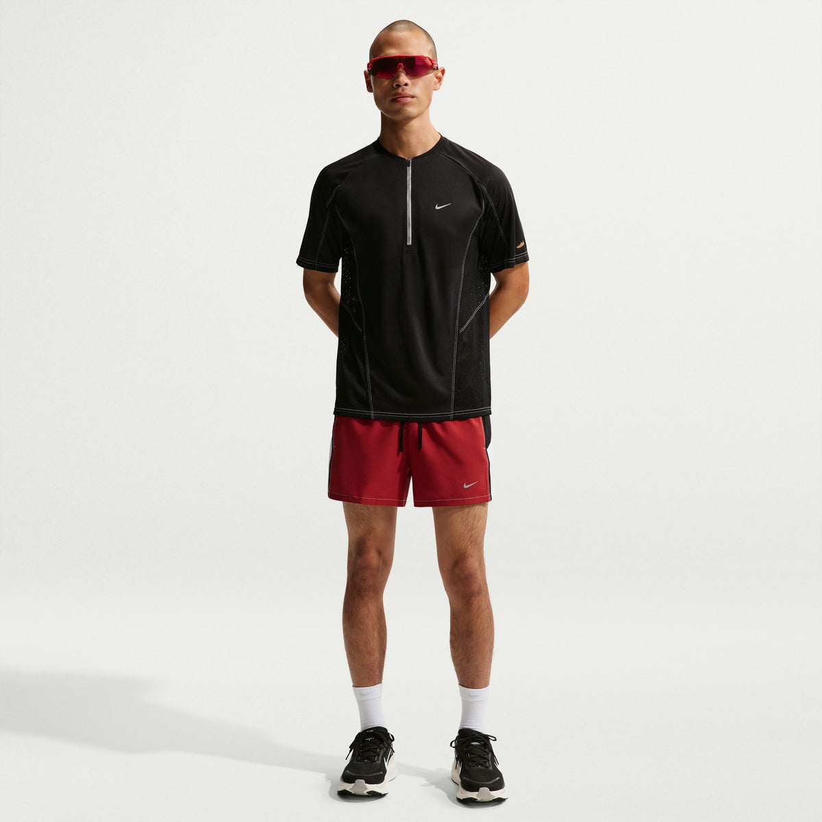Men's Retro Dri-Fit Short-Sleeve Running Top (010 - Black/Black/Black ...