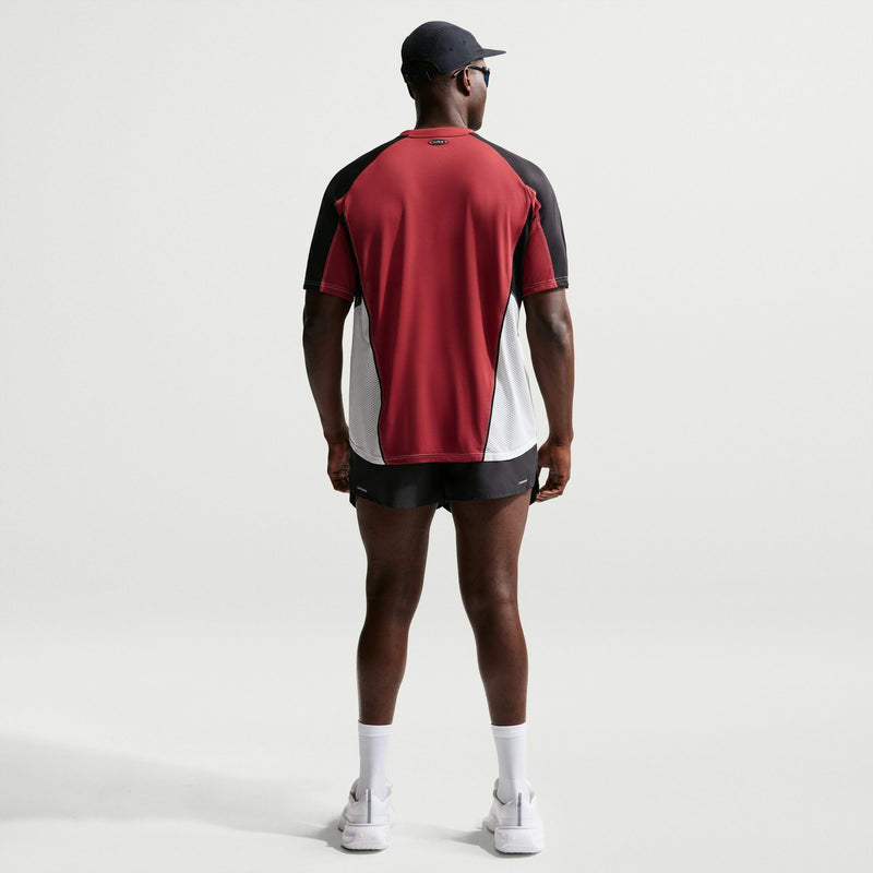 Men's Retro Dri-Fit Short-Sleeve Running Top (613 - Team Crimson/Black/Reflective Silver)