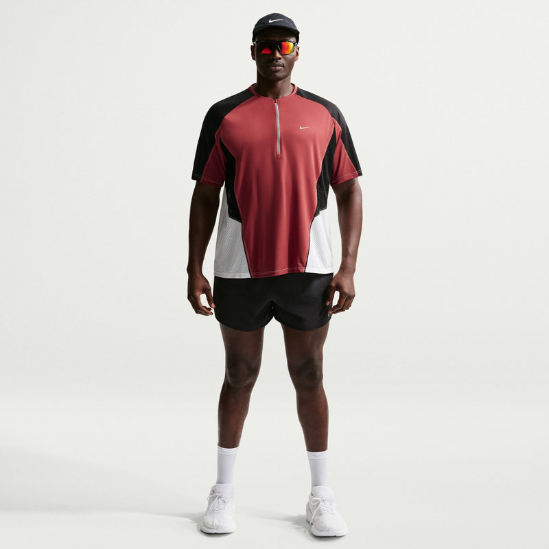 Men's Retro Dri-Fit Short-Sleeve Running Top (613 - Team Crimson/Black/Reflective Silver)