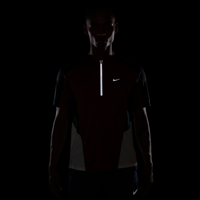 Men's Retro Dri-Fit Short-Sleeve Running Top (613 - Team Crimson/Black/Reflective Silver)