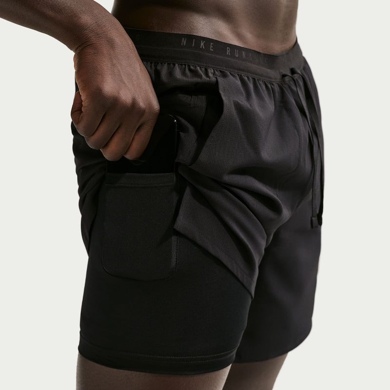 Men's Stride Dri-FIT 7" 2-in-1 Running Shorts (010 - Black/Reflective Silver)