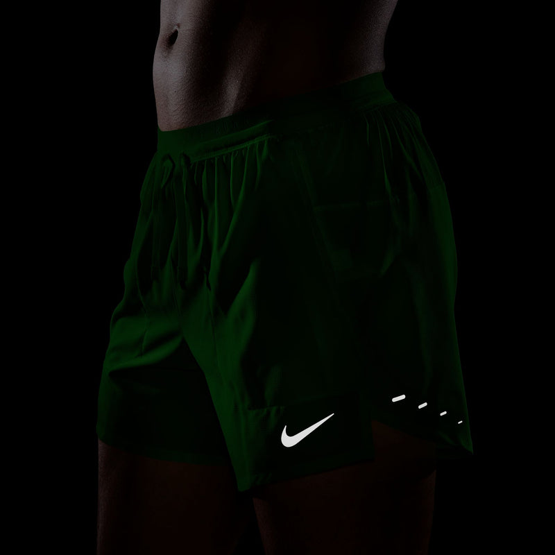 Men's Stride Dri-FIT 5" Brief-Lined Running Shorts (329 - Green Spark/Reflective Silver)