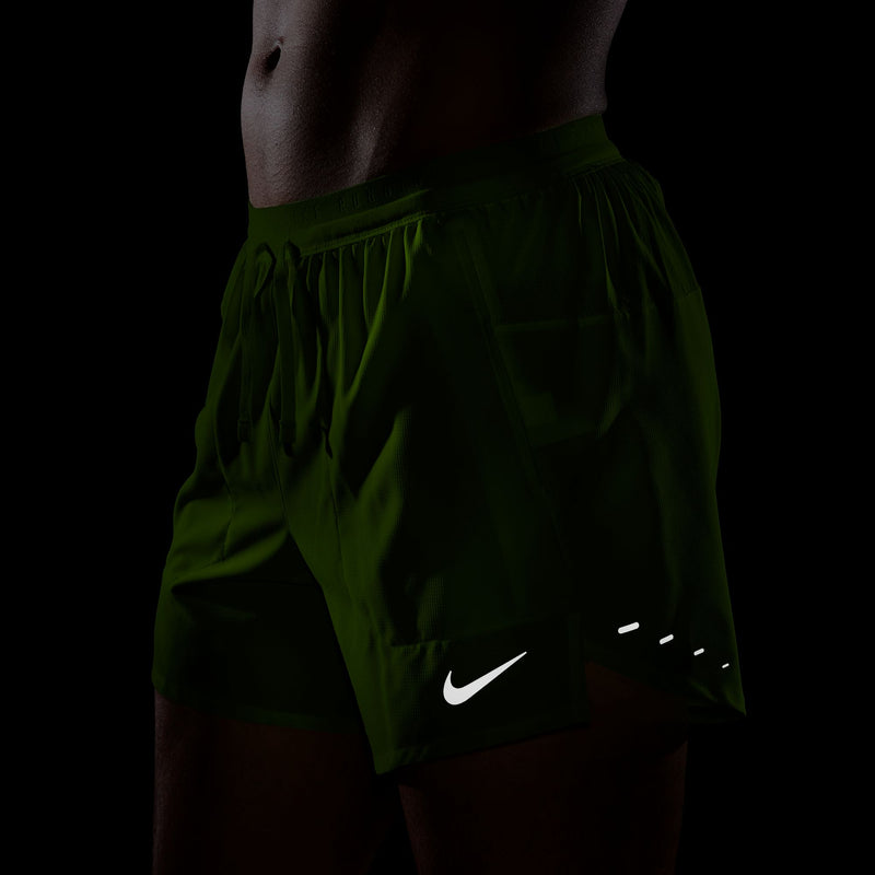 Men's Stride Dri-FIT 5" Brief-Lined Running Shorts (737 - Volt Ice/Reflective Silver)