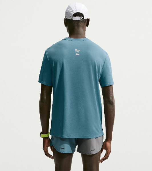 Men's Dri-FIT Miler Short-Sleeve Running Top (Smokey Blue/Reflective Silver)