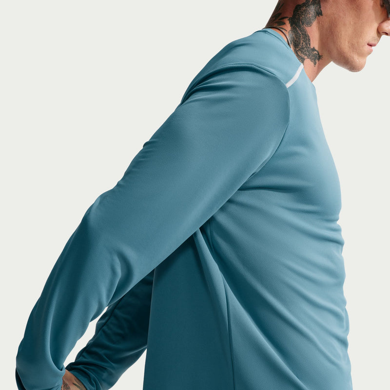 Men’s Miler Dri-FIT Long-Sleeve Running Top (Smokey Blue/Reflective Silver)