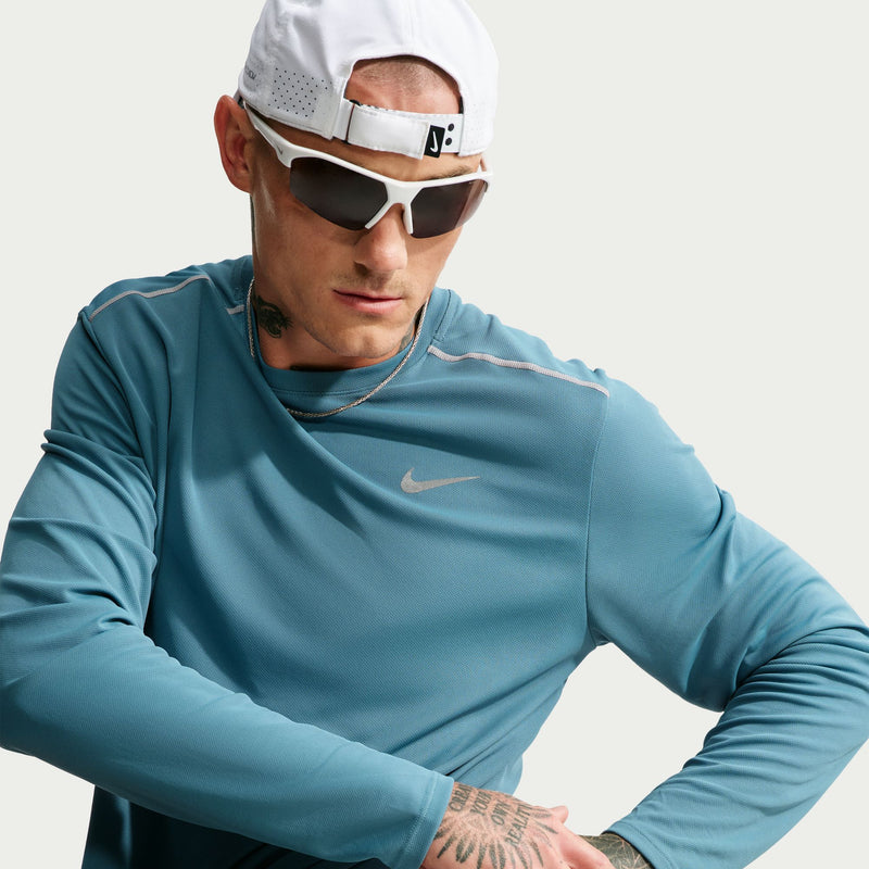 Men’s Miler Dri-FIT Long-Sleeve Running Top (Smokey Blue/Reflective Silver)