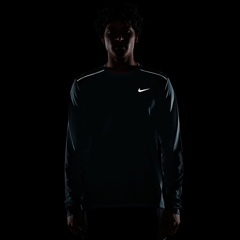 Men’s Miler Dri-FIT Long-Sleeve Running Top (Smokey Blue/Reflective Silver)