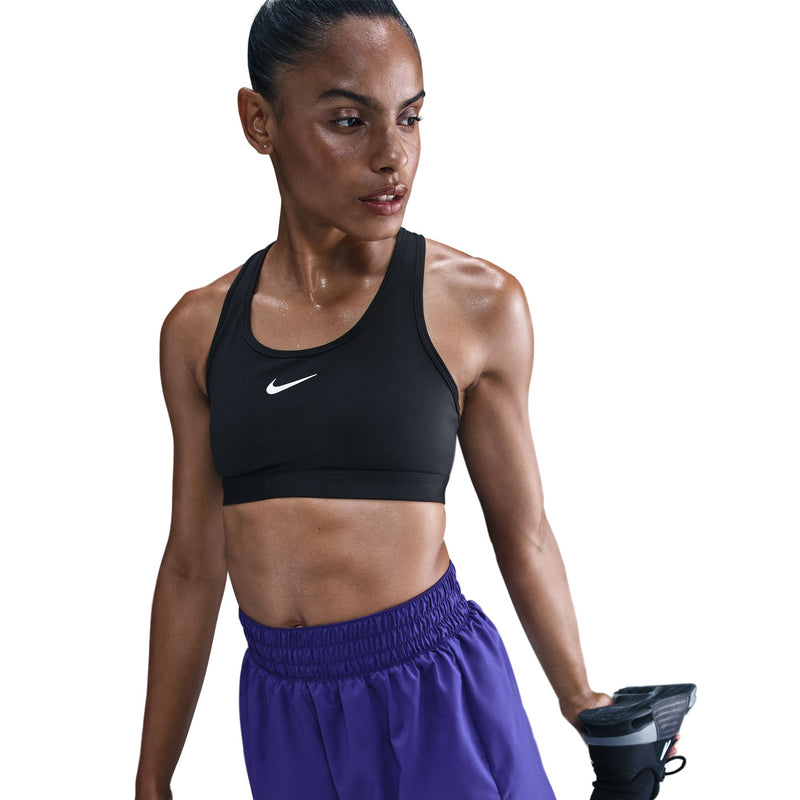Women’s Swoosh Medium-Support Non-Padded Sports Bra (010 - Black/White)