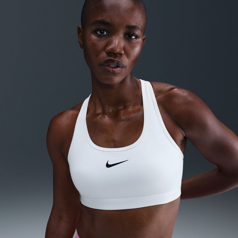 Women’s Swoosh Medium-Support Non-Padded Sports Bra (100 - White/Black)