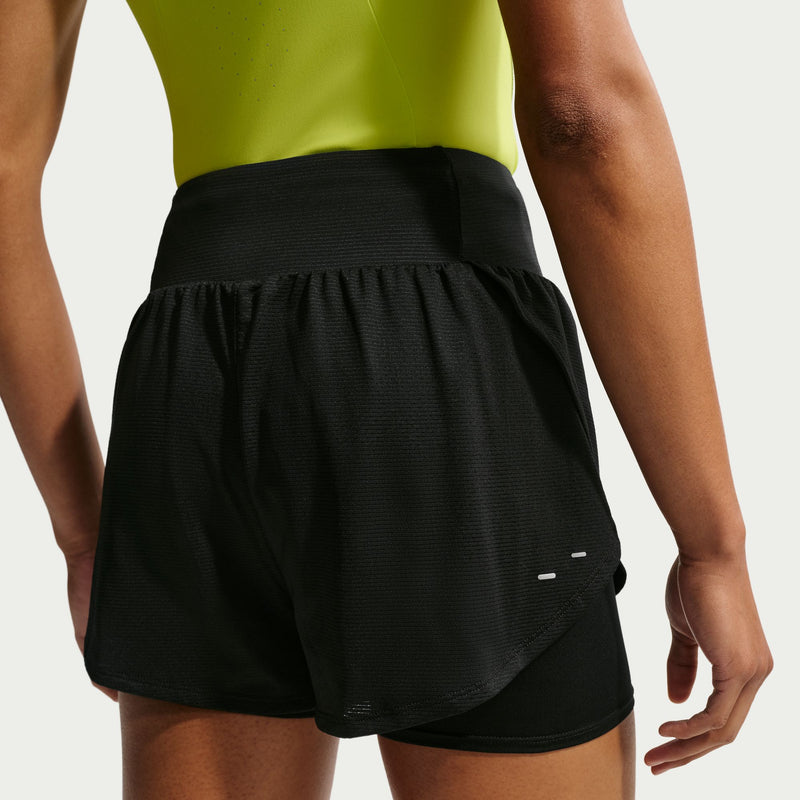 Women's Flow Dri-FIT 2-in-1 Mesh Running Shorts (010 - Black/Reflective Silver)