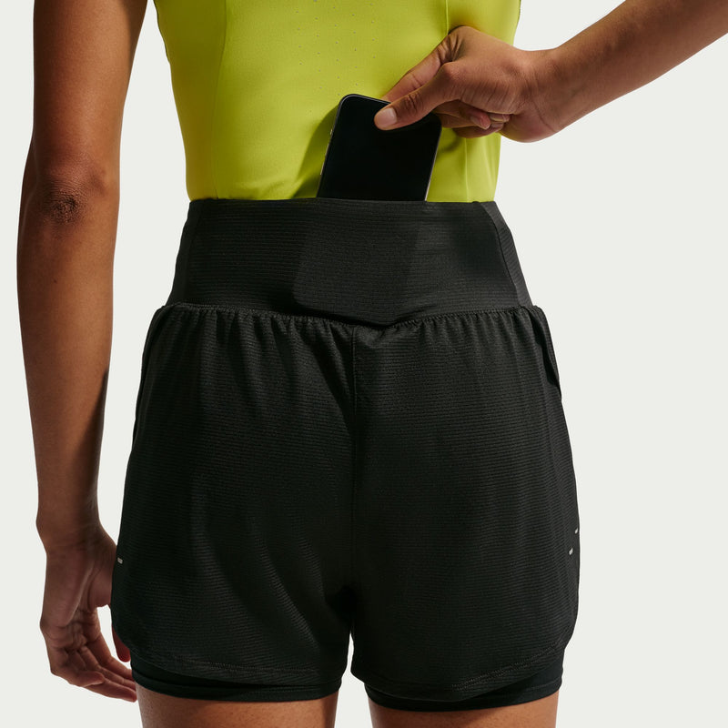 Women's Flow Dri-FIT 2-in-1 Mesh Running Shorts (010 - Black/Reflective Silver)