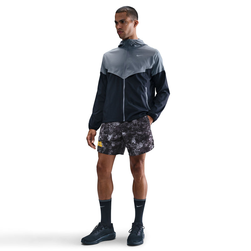 Men's Dri-FIT 7" Brief-Lined Printed Running Shorts (010 - Black/White/Reflective Silver)