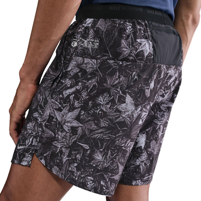 Men's Dri-FIT 7" Brief-Lined Printed Running Shorts (010 - Black/White/Reflective Silver)
