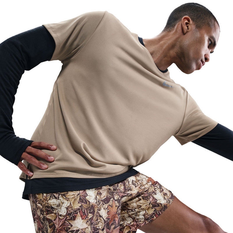 Men's Dri-FIT 7" Brief-Lined Printed Running Shorts (011 - Black/White/Hemp/Reflective Silver)