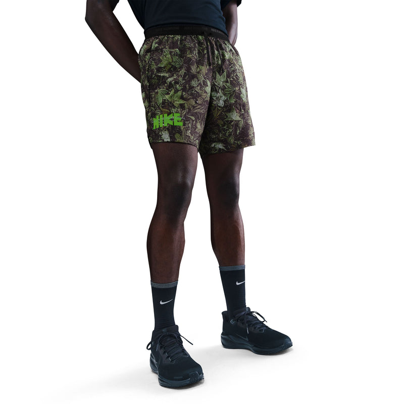 Men's Dri-FIT 7" Brief-Lined Printed Running Shorts (012 - Black/White/Forest Green/Reflective Silver)