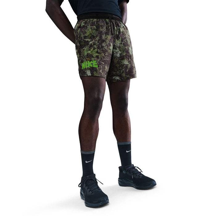 Men's Dri-FIT 7" Brief-Lined Printed Running Shorts (012 - Black/White/Forest Green/Reflective Silver)