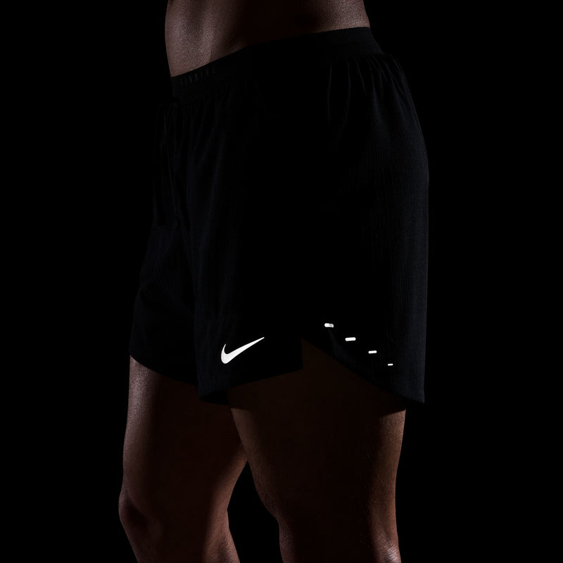 Men's Stride Aero-FIT 5" Brief-Lined Running Shorts (010 - Black/Reflective Silver)