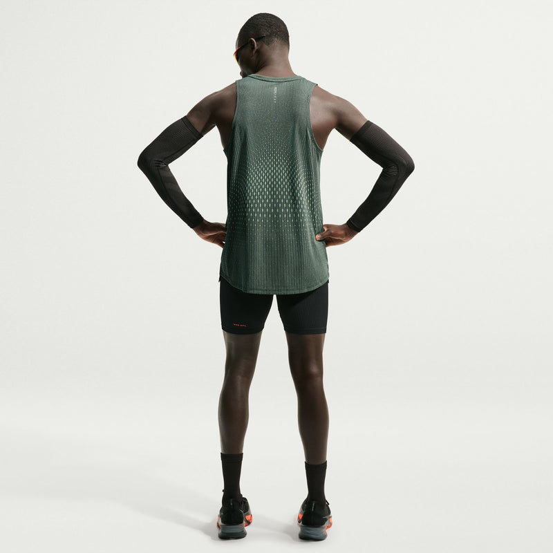 Men's Stride Aero-FIT Running Tank Top (011 - Black/Lt Green Spark/Reflective Silver)