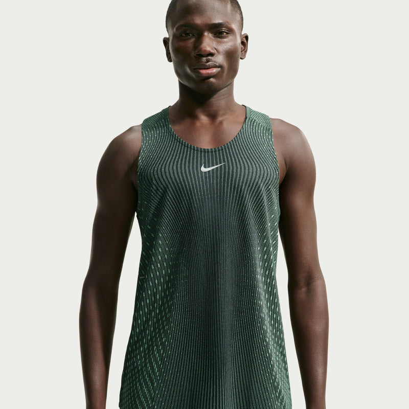 Men's Stride Aero-FIT Running Tank Top (011 - Black/Lt Green Spark/Reflective Silver)