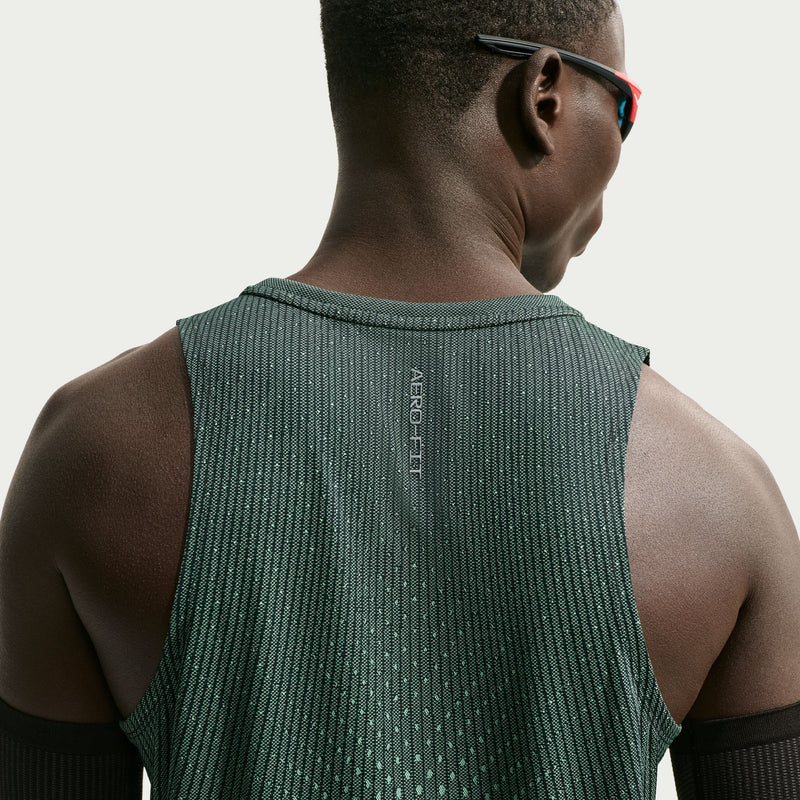 Men's Stride Aero-FIT Running Tank Top (011 - Black/Lt Green Spark/Reflective Silver)
