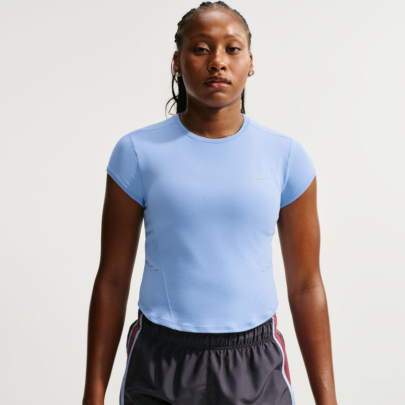 Women's Swift Dri-FIT Seamless Cropped Short-Sleeve Running Top (468 - Aluminum/Cool Grey/Reflective Silver)