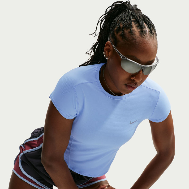 Women's Swift Dri-FIT Seamless Cropped Short-Sleeve Running Top (468 - Aluminum/Cool Grey/Reflective Silver)