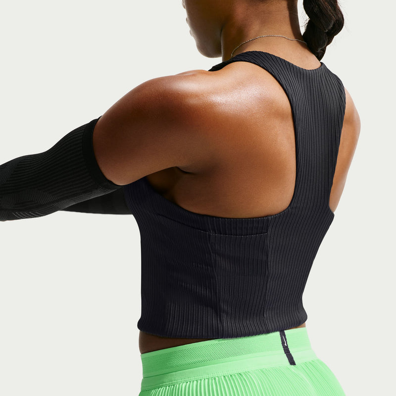 Women's AeroSwift Dri-FIT ADV Cropped Running Tank Top (010 - Black/White)