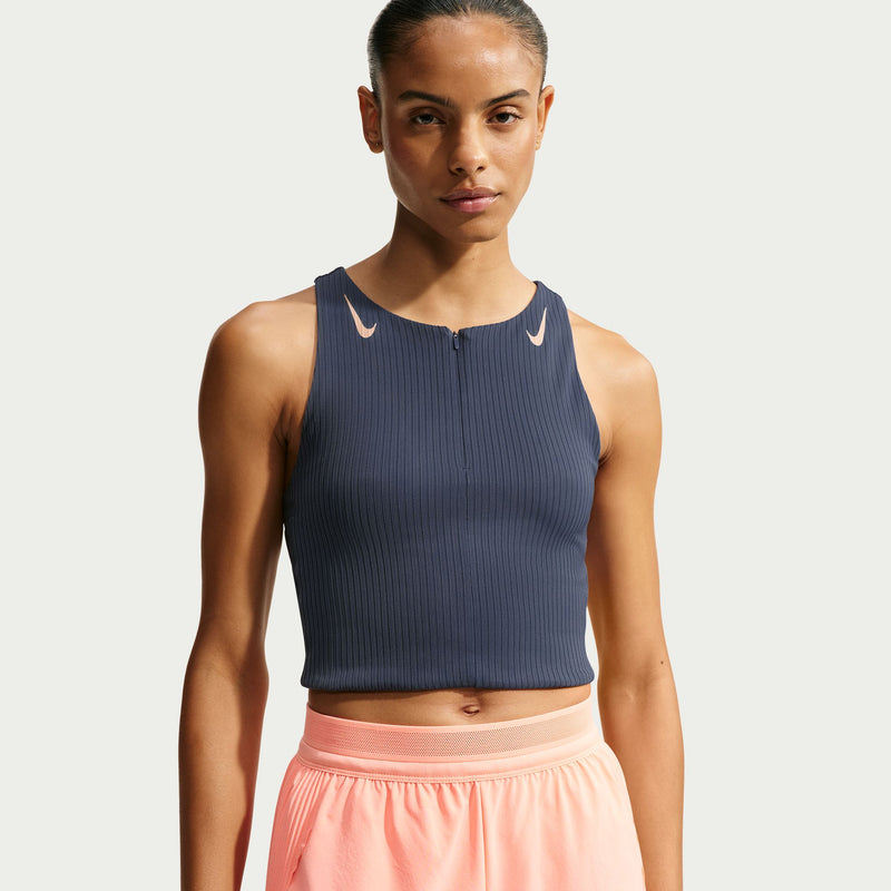 Women's AeroSwift Dri-FIT ADV Cropped Running Tank Top (437 - Thunder Blue/Linen)