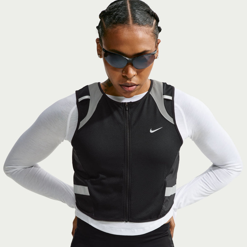 Women's Tempo Flash Running Vest (Black/Reflective Silver)