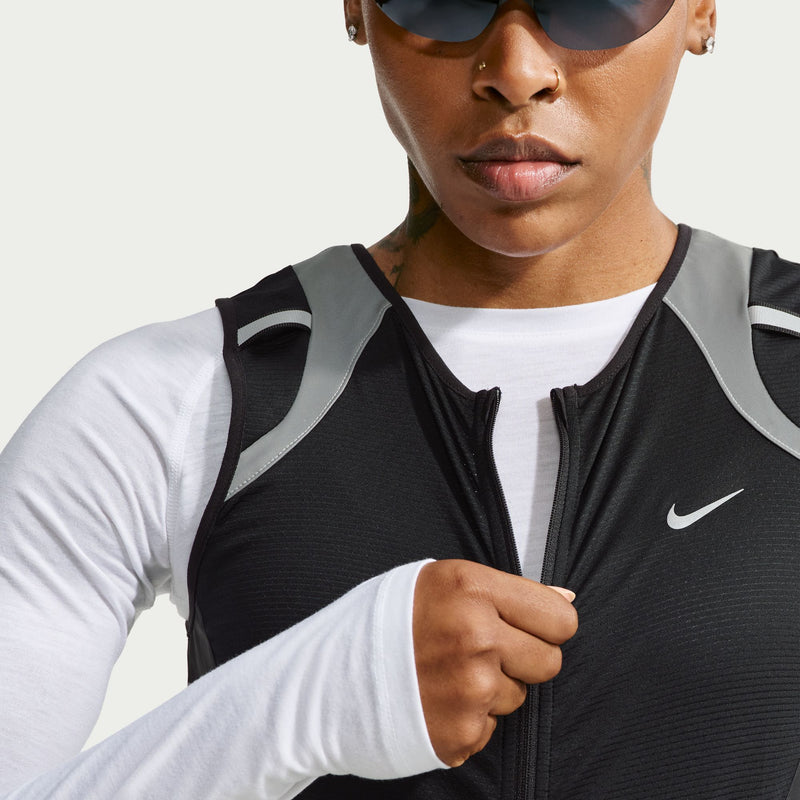 Women's Tempo Flash Running Vest (Black/Reflective Silver)
